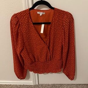 Madewell Rust Patterned Blouse